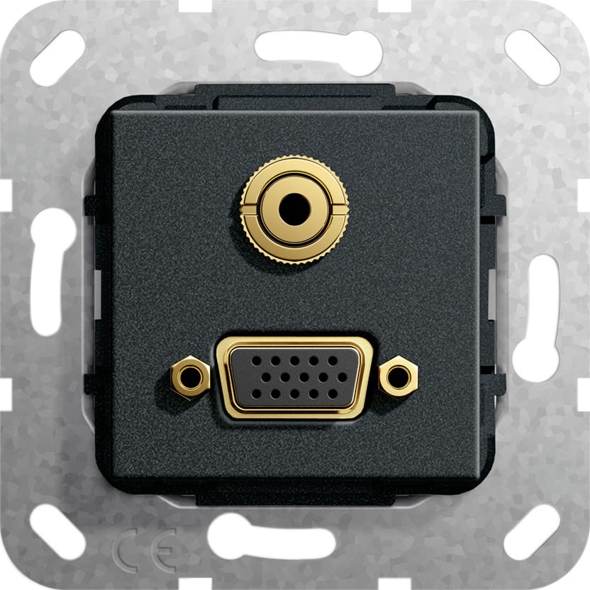 Function - VGA, Mini jack han/hun overg,overg.k. Innsats svart matt