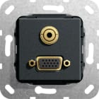 Function - VGA, Mini jack han/hun overg,overg.k. Innsats svart matt
