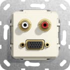 Function - VGA, Phono Overgangskabel Innsats kremhvit