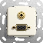 Function - VGA, Mini jack Overgangskabel Innsats kremhvit
