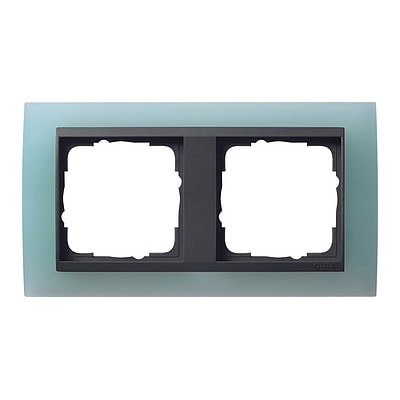 GIRA - Ramme Event Opak mint med antrasitt mellomramme 2 hull