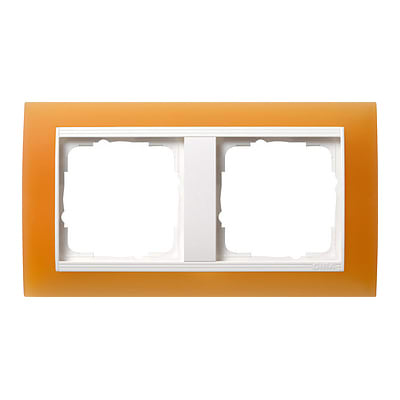 GIRA - Ramme Event Opak orange med hvit mellomramme 5 hull