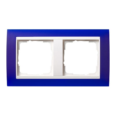 GIRA - Ramme Event Opak blå med hvit mellomramme 4 hull