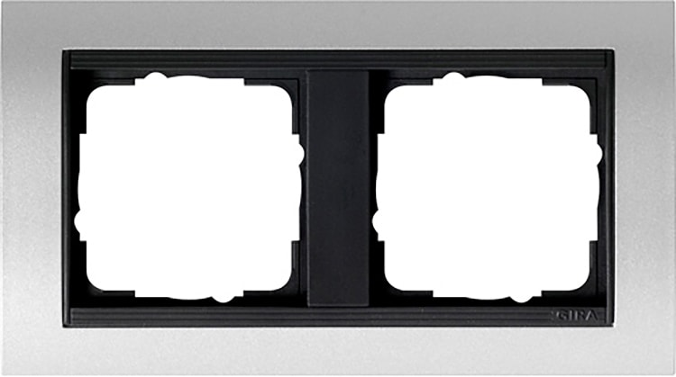 GIRA - Ramme Event alu-farge med antrasitt mellomramme 2 hull