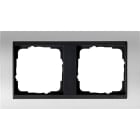 GIRA - Ramme Event alu-farge med antrasitt mellomramme 2 hull