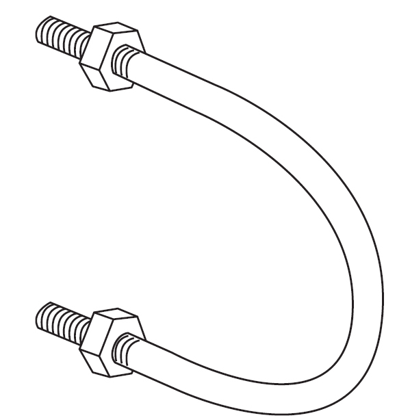 Øglænd system - U-Bolt 4 M12 SS M/MUTTERE