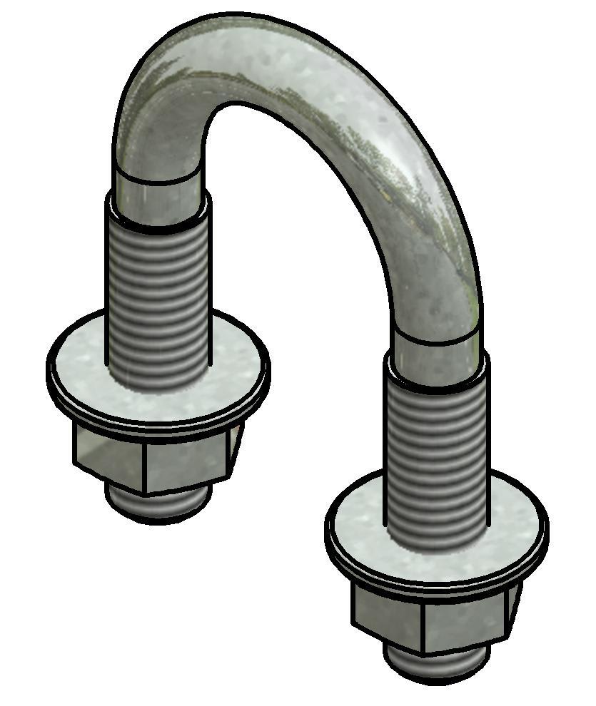Øglænd system - U-Bolt 21/2" M12 SS M/MUTRER