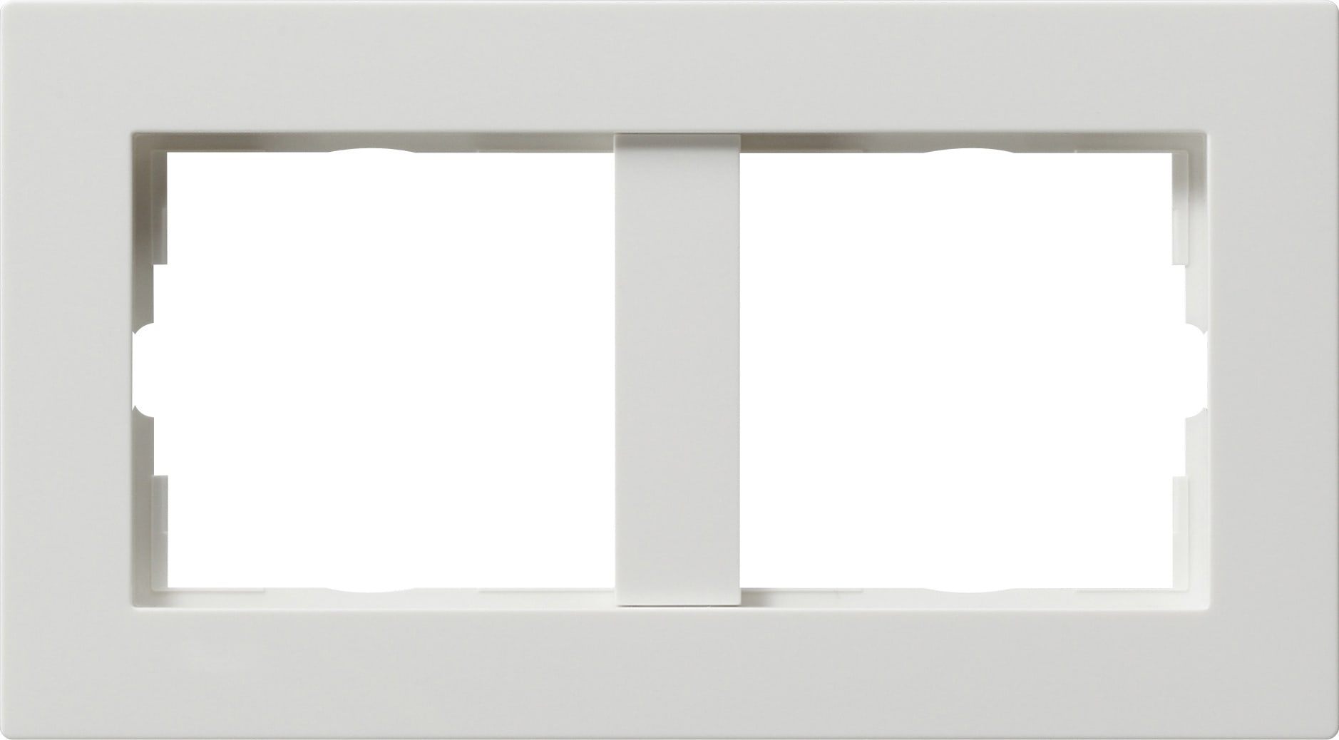 GIRA - Ramme E22 hvit glanset for innebyggingsboks 2 hull åpen