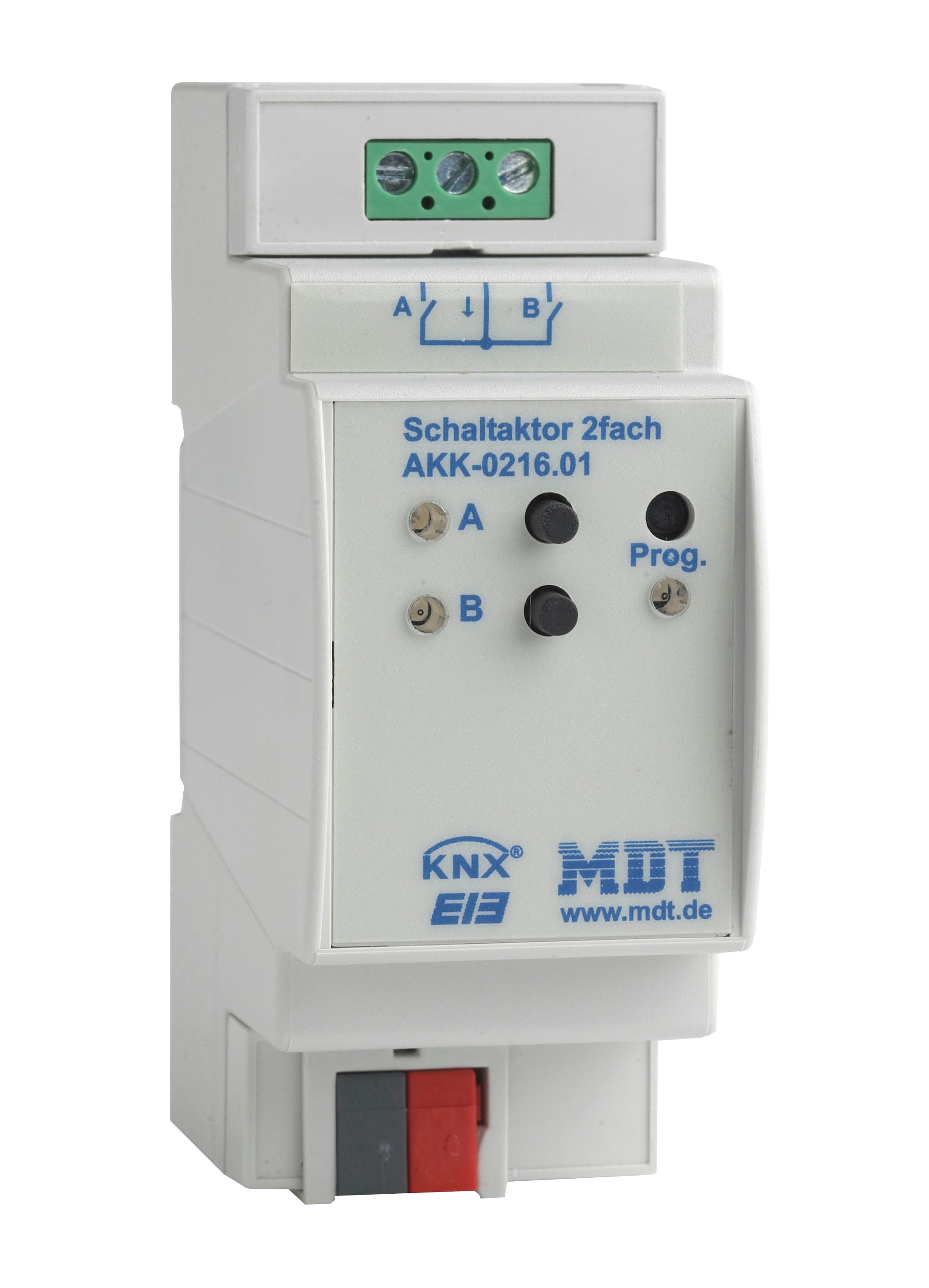 Function - KNX relémodul 2K 16A komptakt for kobling av tilkoblede laster.