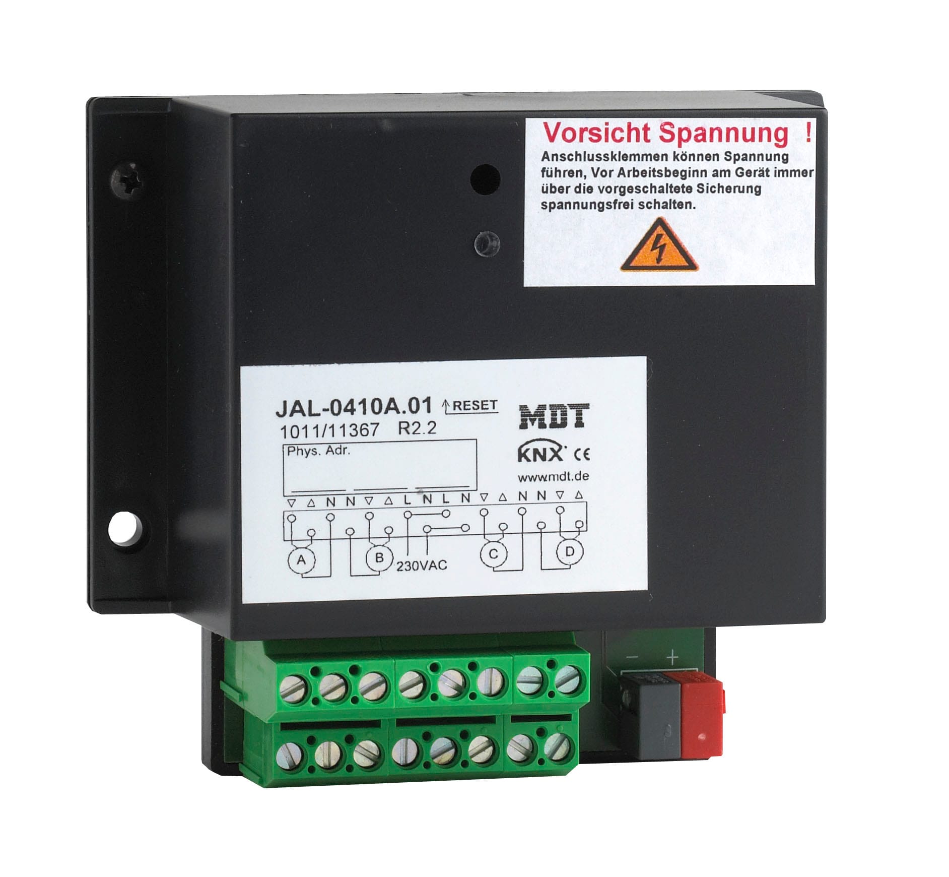 Function - KNX persiennerelé 4K 8A 24VDC for styring av persienner og markiser. Monteres utenpåliggende..