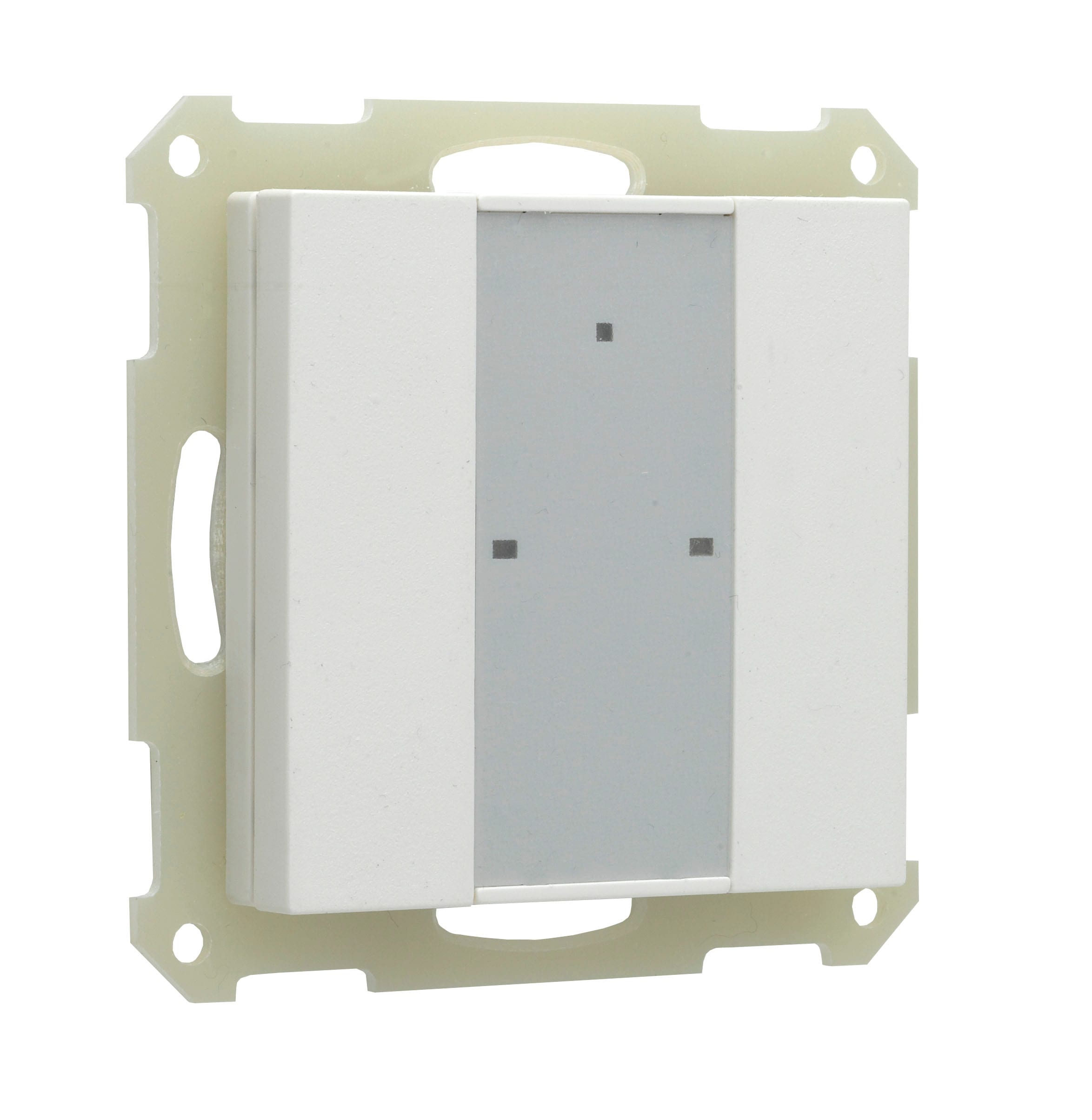 Function - KNX bryter Pluss med 2 knapper og med integrert bustilkobling. Lysdioder for statusmeldinger