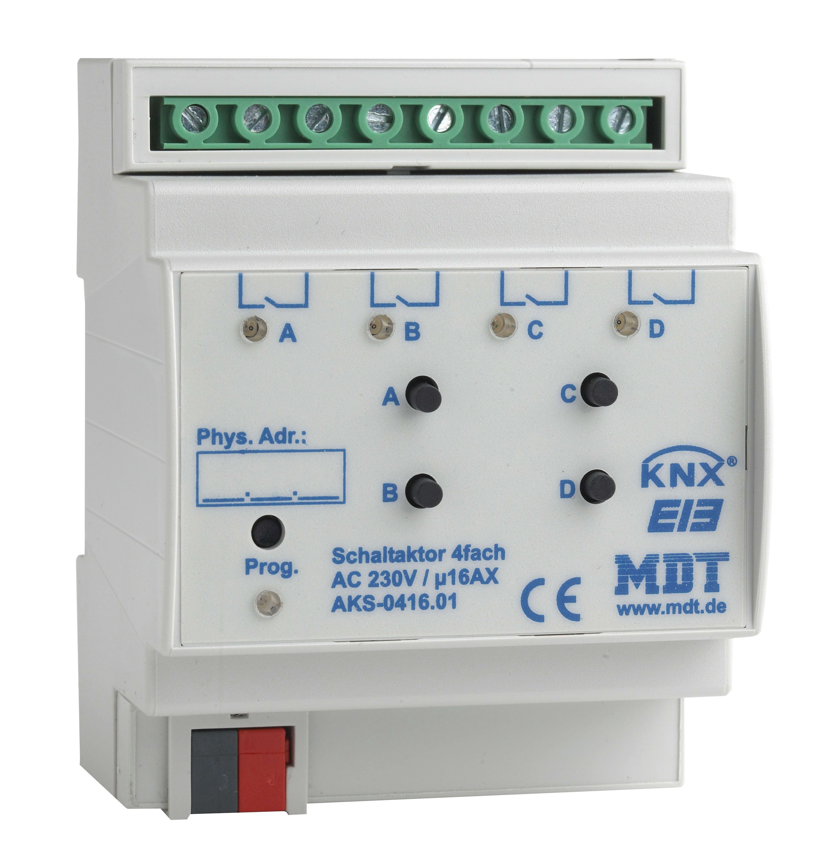 Function - KNX relémodul 4K 16A standard for kobling av tilkoblede laster.