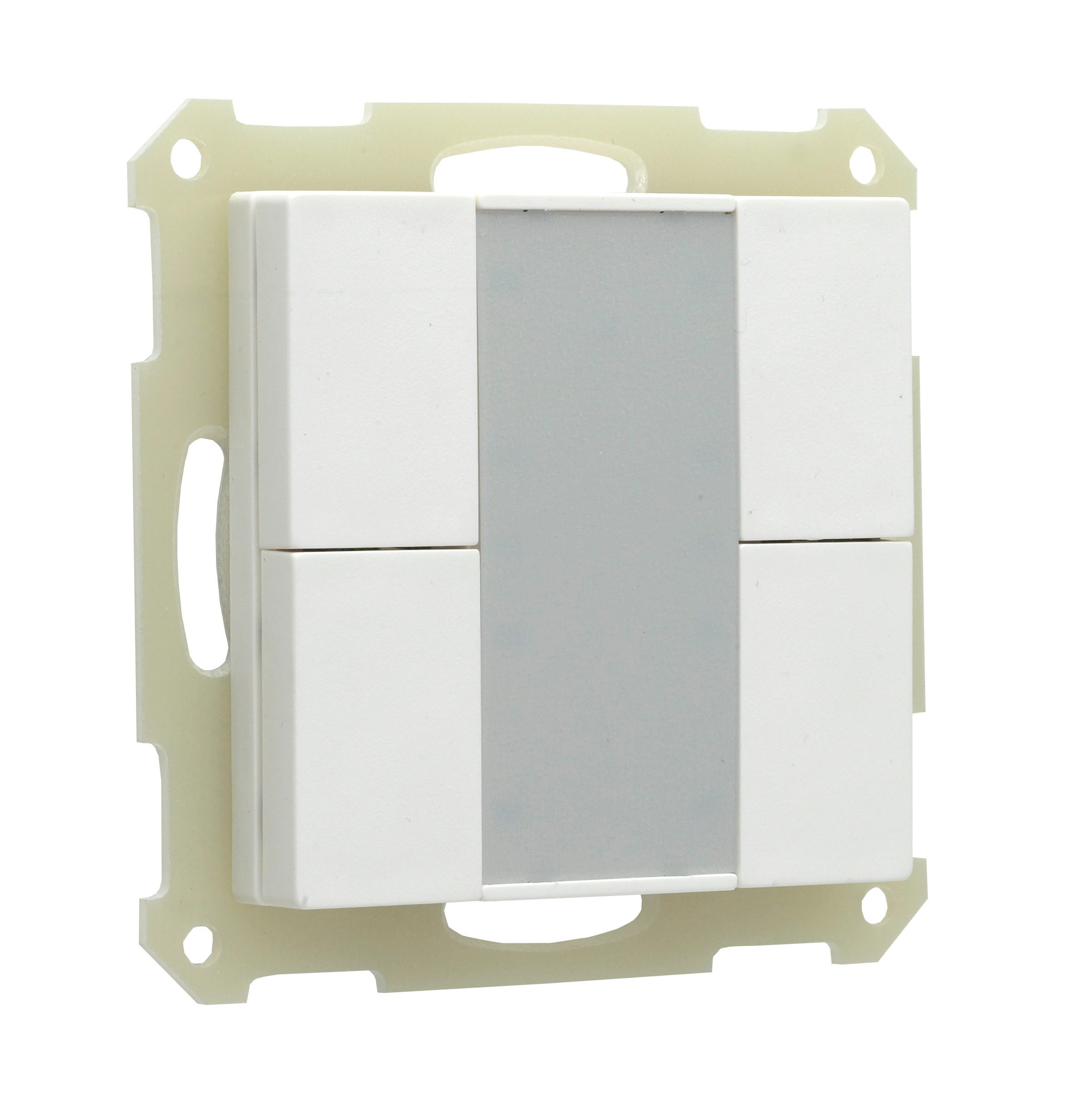 Function - KNX bryter Standard med 4 knapper og med integrert bustilkobling. Merkefelt i midten