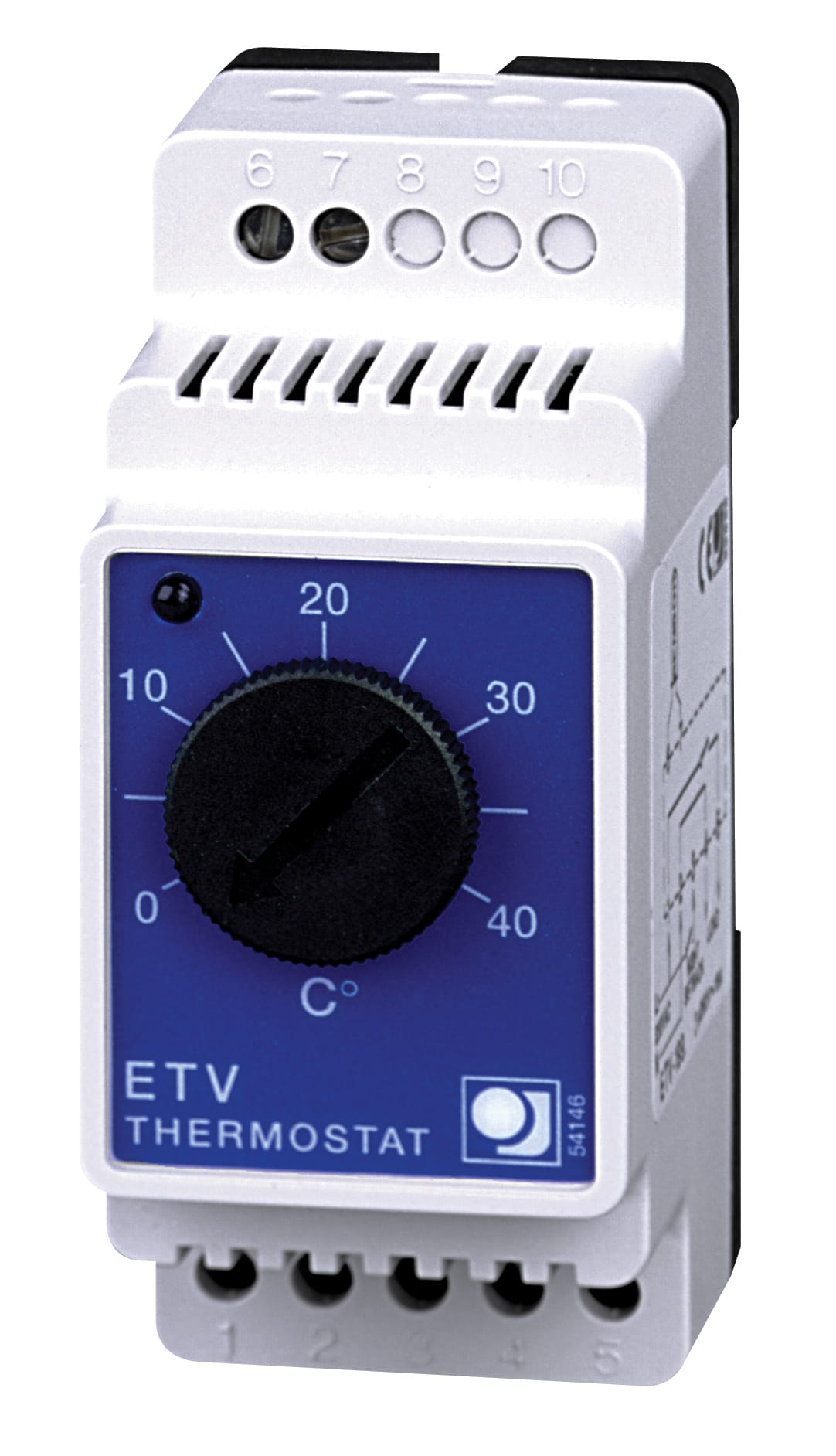 Function - Termostat ETV for tavlemontering, fast sparetemperatur, romføler og 16 A