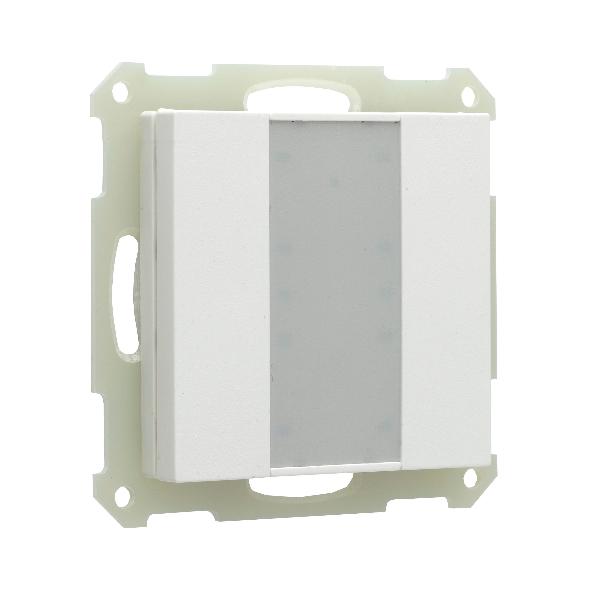Function - KNX bryter Standard med 2 knapper og med integrert bustilkobling. Merkefelt i midten