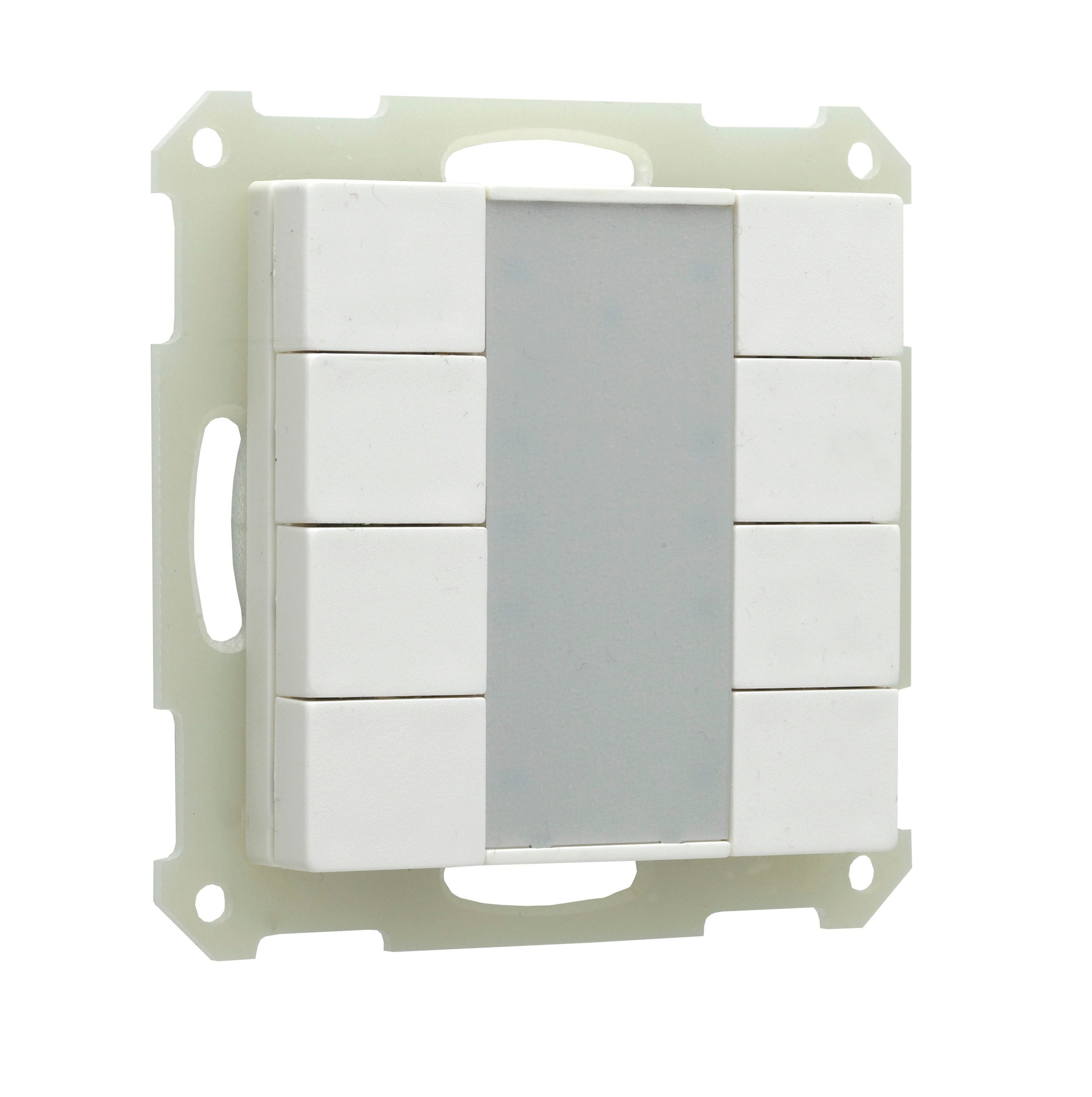 Function - KNX bryter Standard med 8 knapper og med integrert bustilkobling. Merkefelt i midten