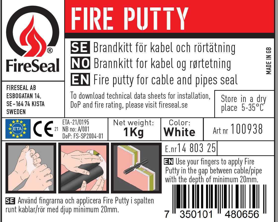ESSVE - Fire Putty Brannkitt HVIT