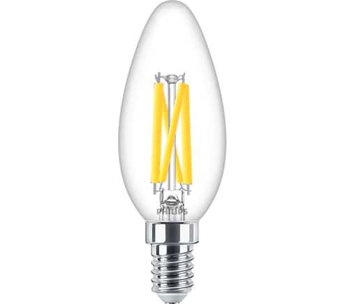 Philips - LED Classic WarmGlowDimmable 40W E14 mignon. Klar filament. 2700-2200 Kelvin.