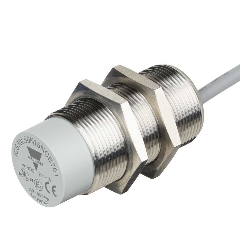 Carlo Gavazzi - Ind giver M30 utførelse rustfritt. PNP  NO utgang. Uskjermet  22mm føleavstand.  2m PUR kabel.