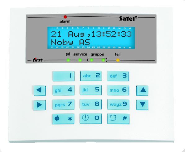 Satel - LCD tastatur First uten lokk Lite, blått display