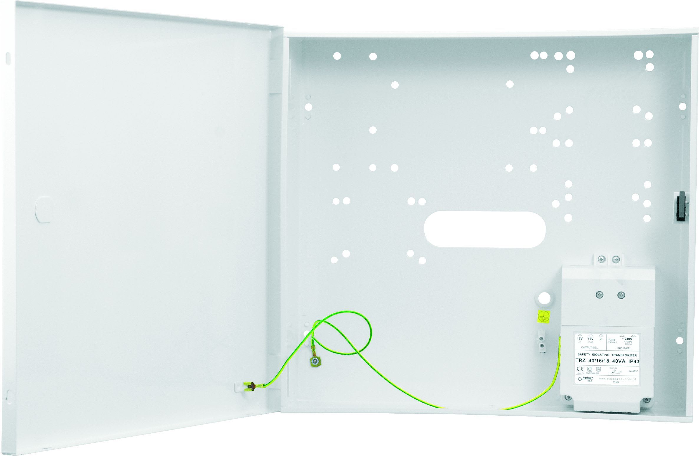 Satel - Alarmkabinett med trafo, lite