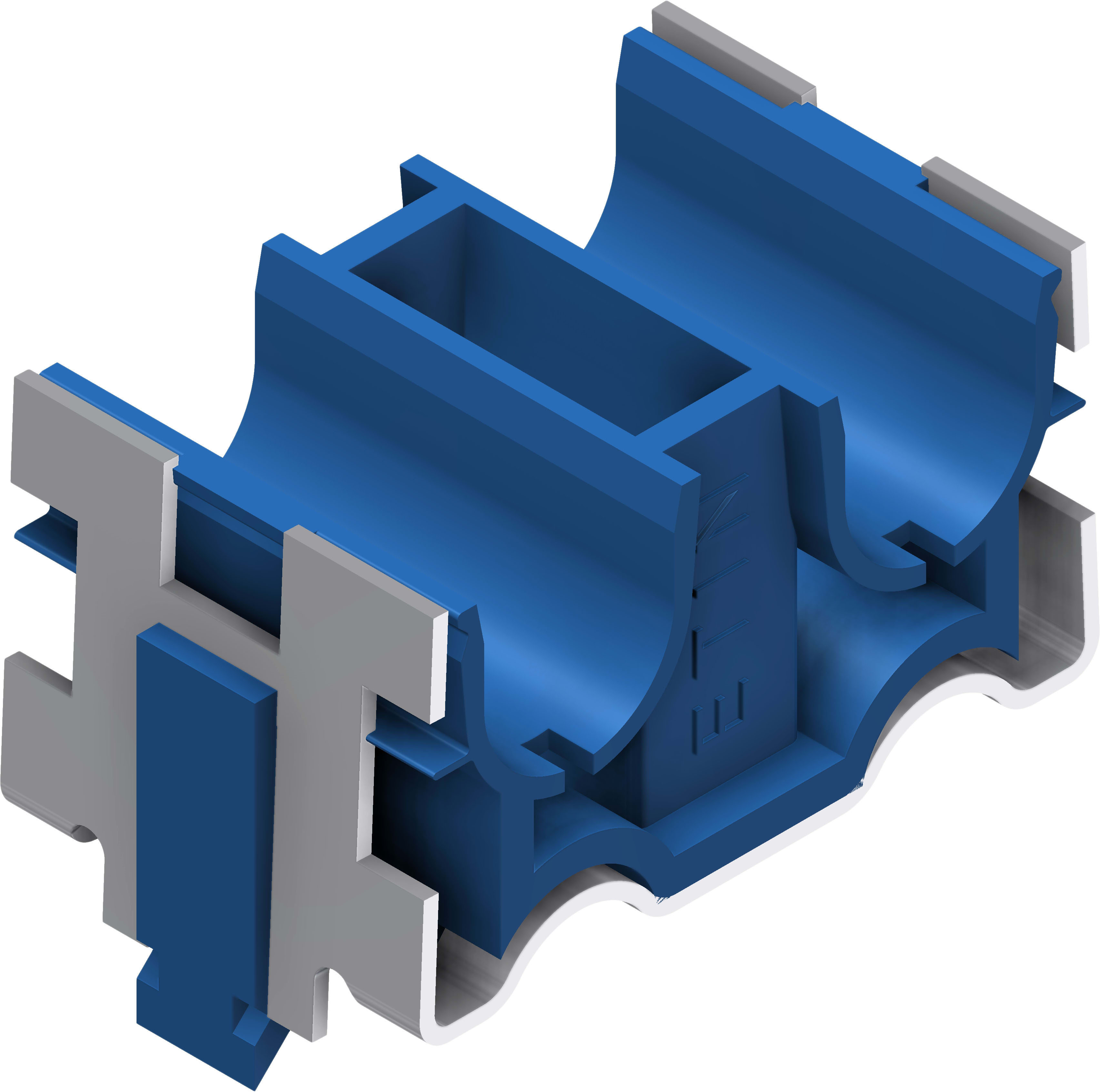 Øglænd system - ETIN tubingklamme (Farge: Blå) ETIN BU-ME-10 SS/Polyamide