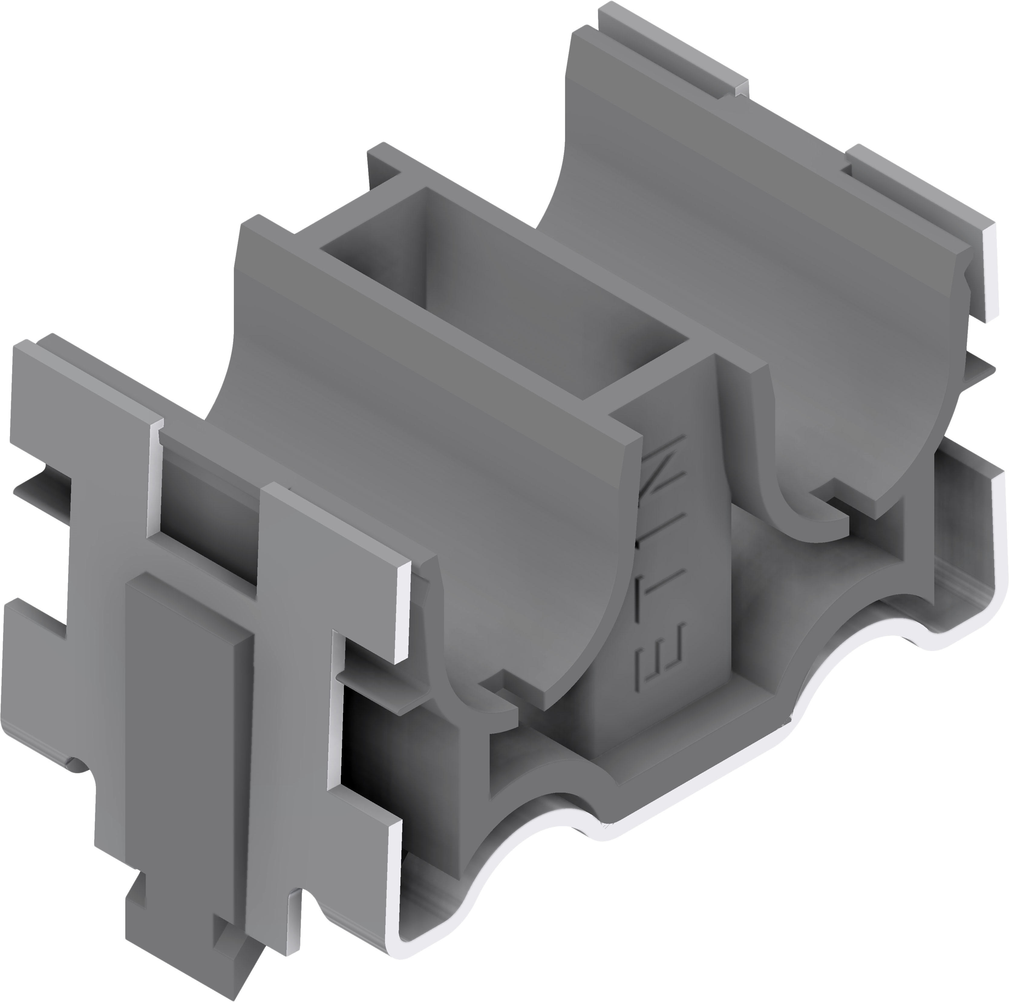 Øglænd system - ETIN tubingklamme (Farge: Grå) ETIN BU-IN-1/2 SS/Polyamide