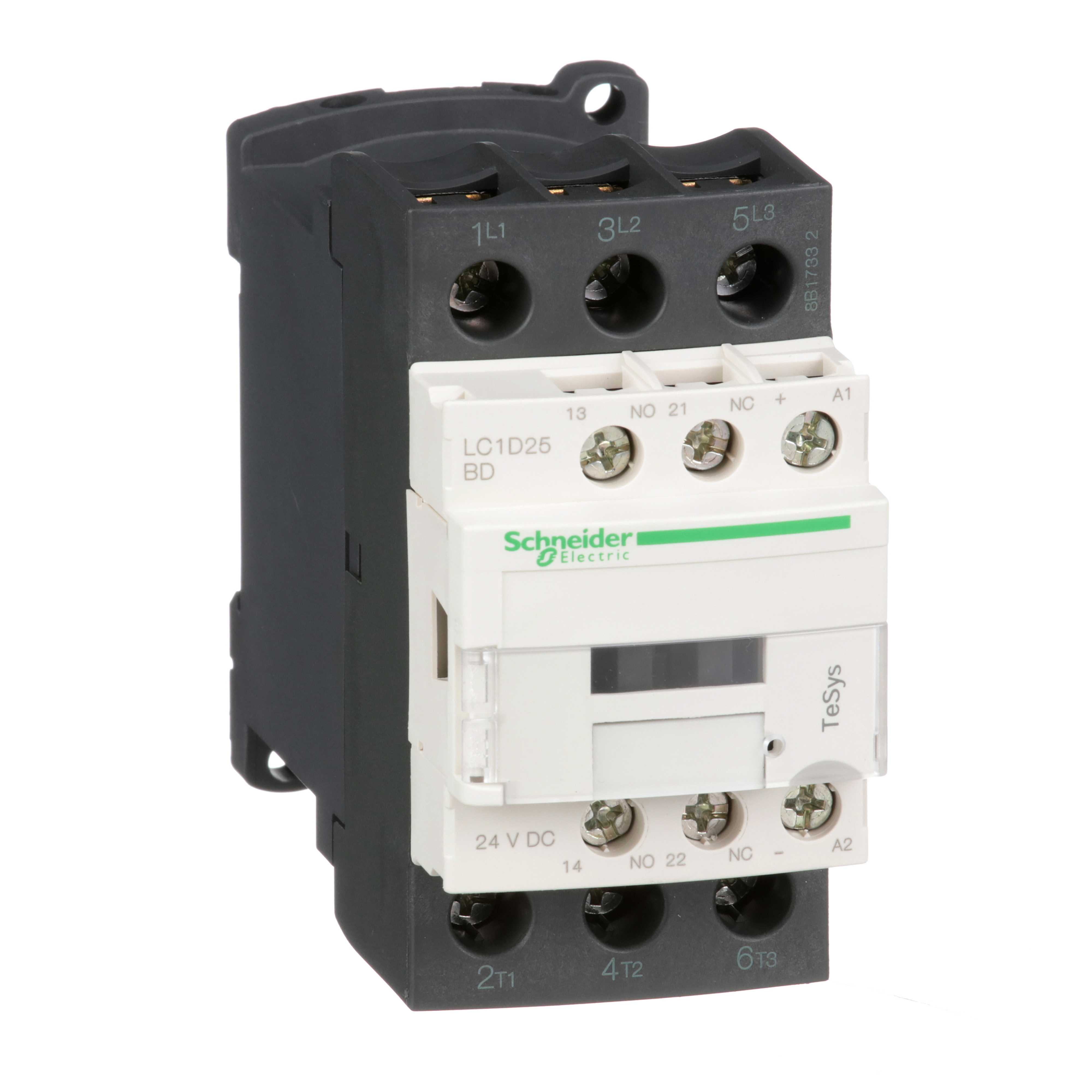 Schneider Electric - KONTAKTOR 25A 1SL+1BR LC1D25BD  24VDC 3P, TESYS