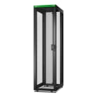 Schneider Electric - EasyRack600/48U/1000 med hjul,føtter, lås, 4 braketter, uten sidepanel og bunn. Sort