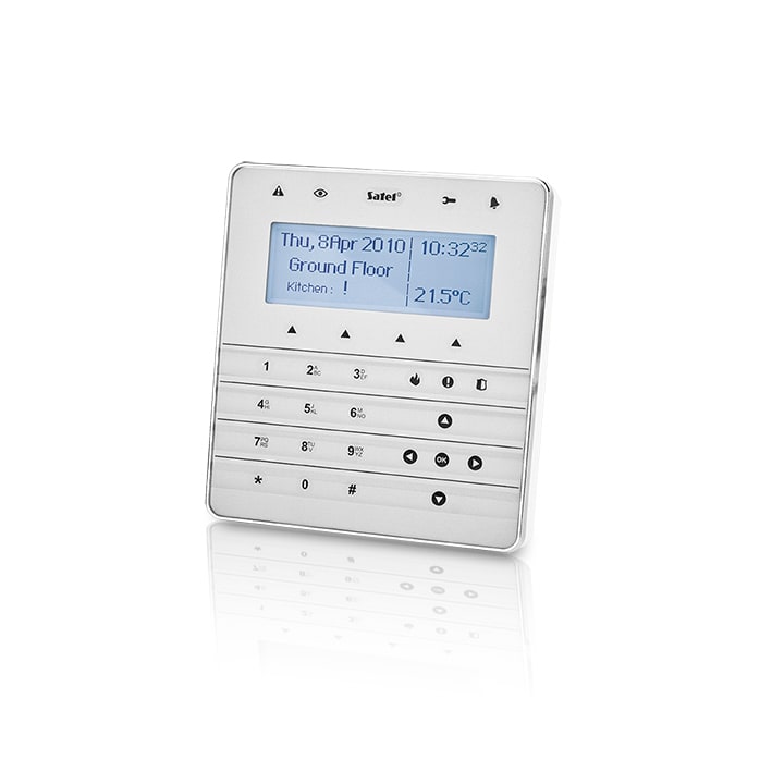 Satel - LCD tastatur First - stort dis play uten kortleser, blått d