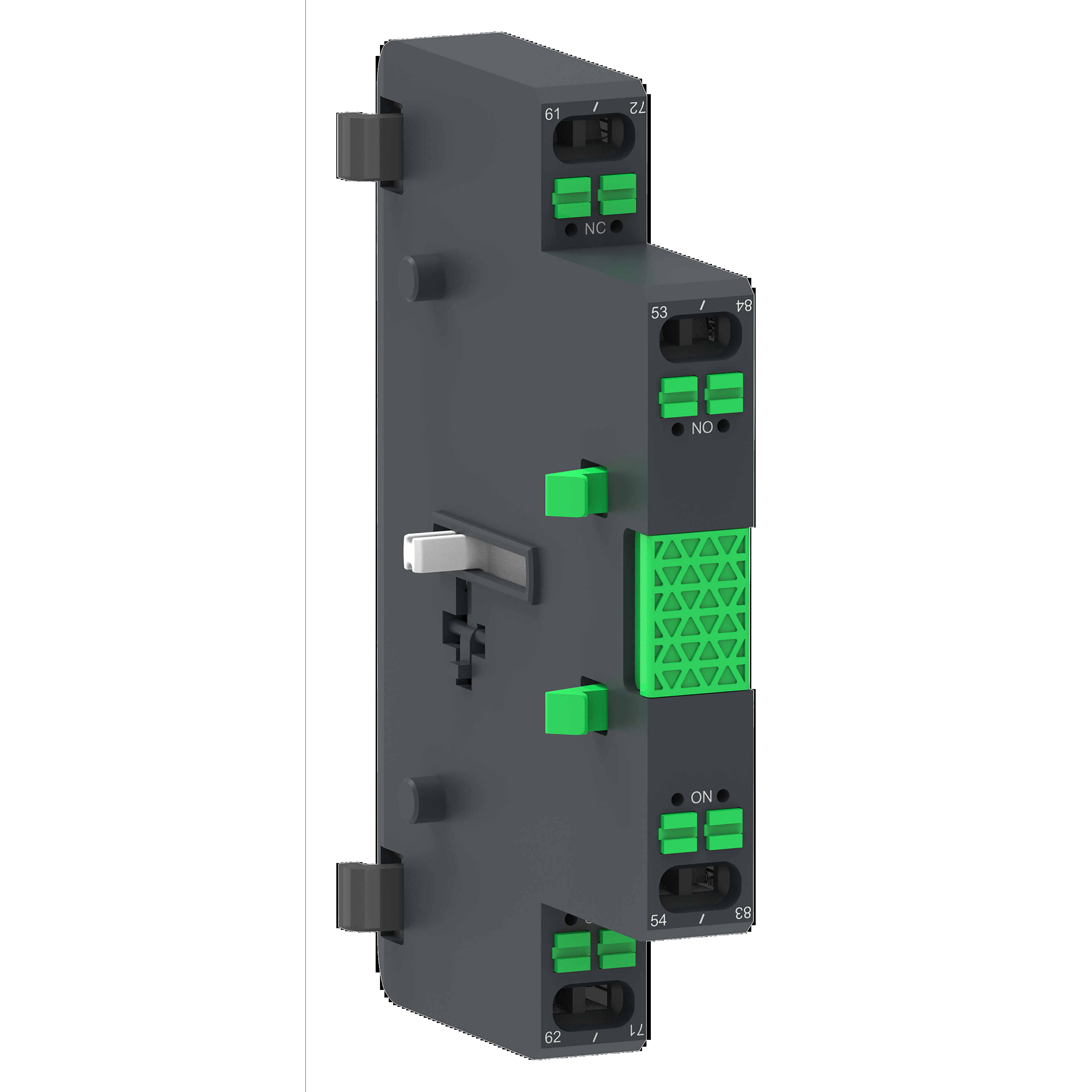 Schneider Electric - Hjelpekontaktblokk for TeSys Giga, 1NO + 1NC, sidemontering,fjærklemmer