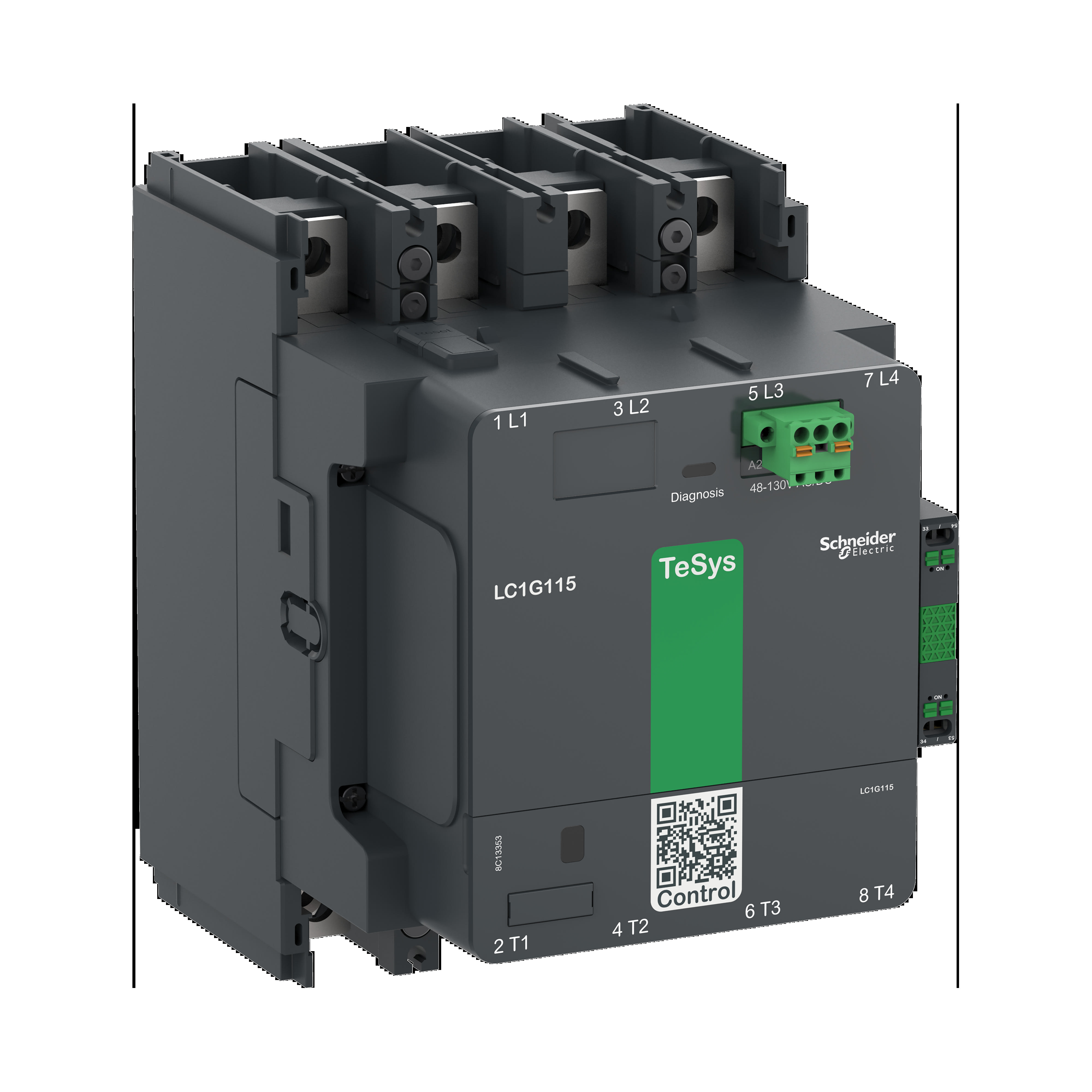 Schneider Electric - Kontaktor TeSys LC1G 150A 440V 4P AC3 standard 48-130V AC-DC spole