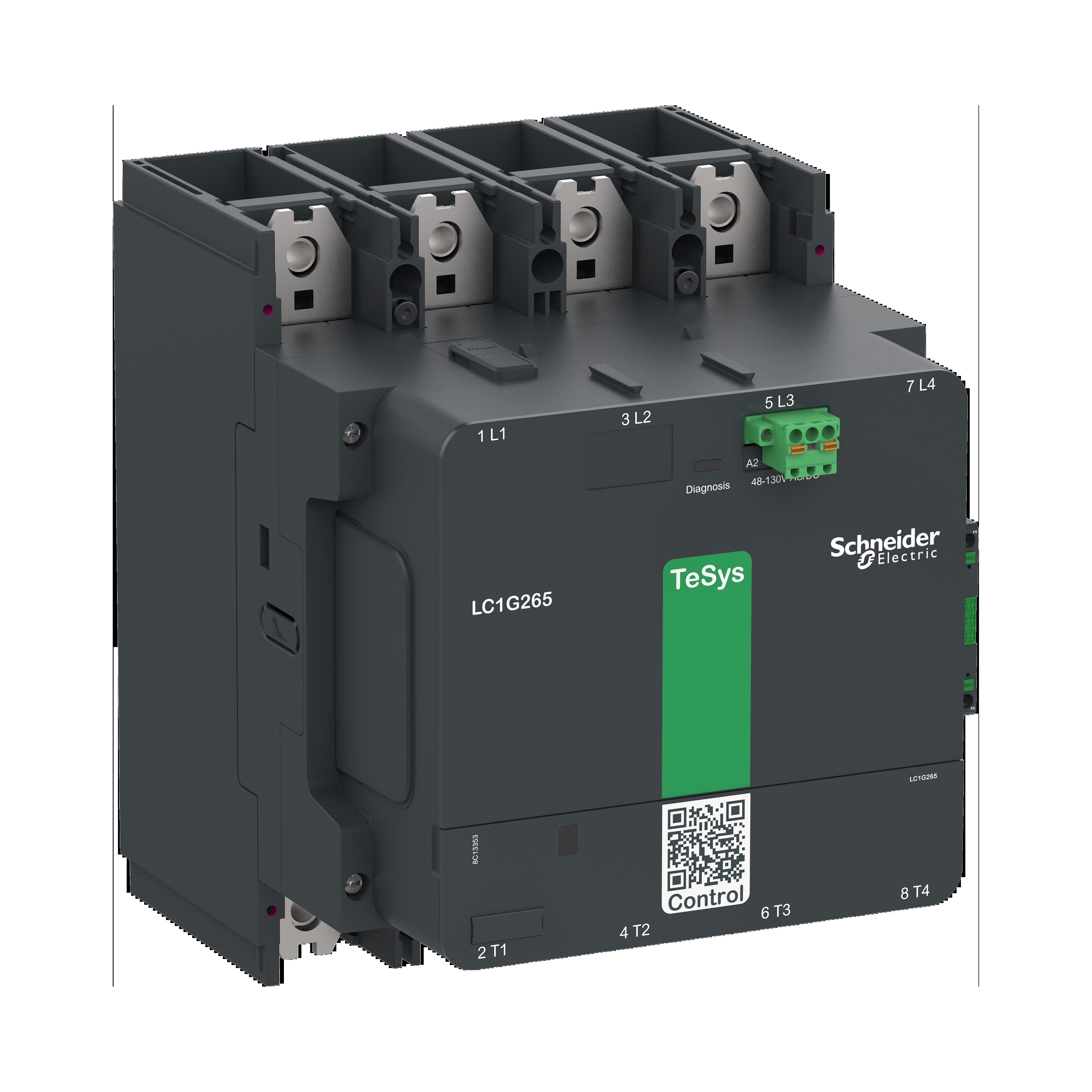 Schneider Electric - Kontaktor TeSys LC1G 265A 440V 4P AC3 standard 48-130V AC-DC spole