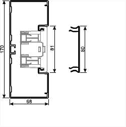 Hager - Kanalunderdel 68x170x2000 mm lakkert aluminium polarhvit
