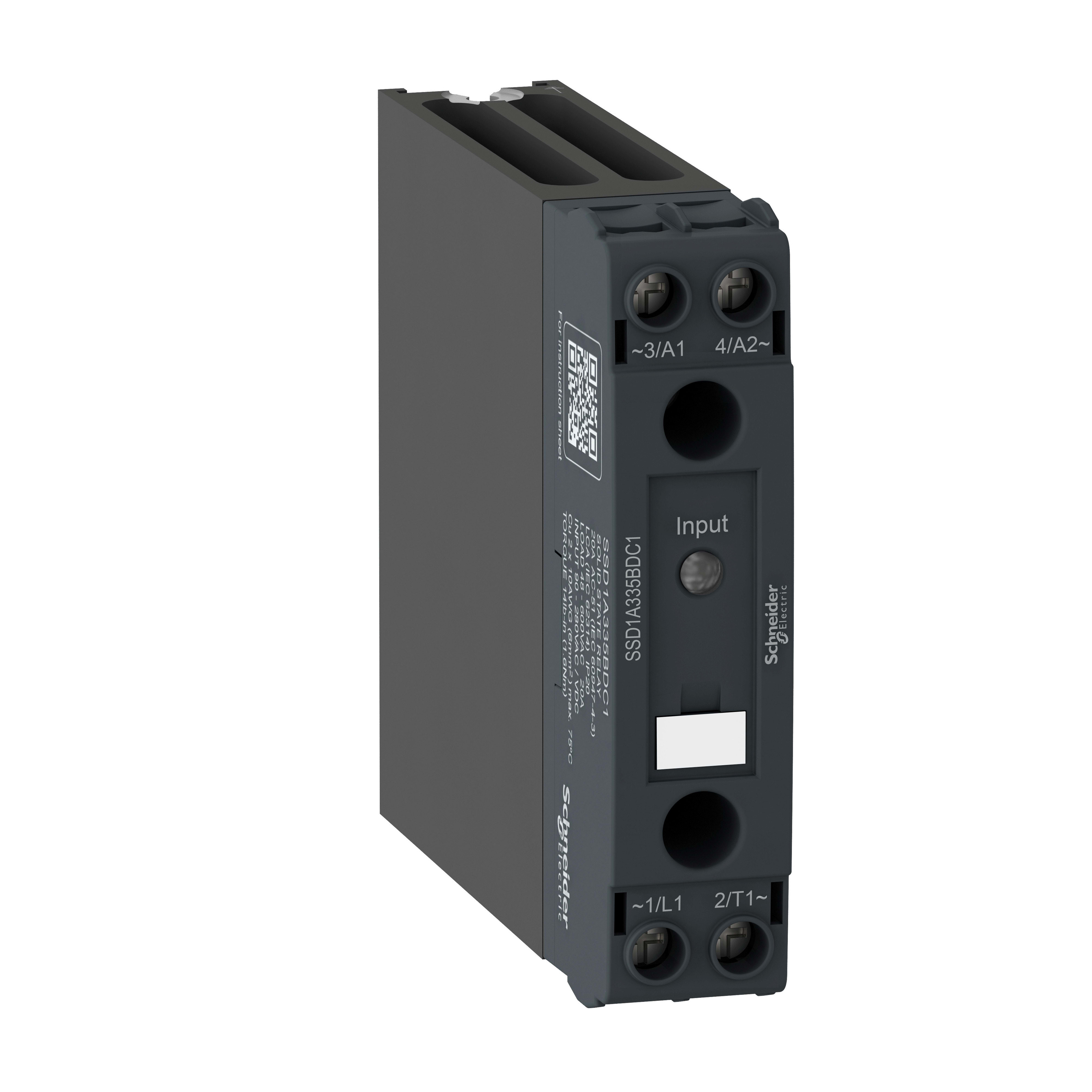 Schneider Electric - Solid State Relé f/DIN-skinne med 1-150VDC/20A ut og 4-32VDC forsyning