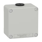 Schneider Electric - Trykknappboks tom i lysegrå metall uten hull og 2 x M20 kabelnipler 80 x 80 x 51,5 mm
