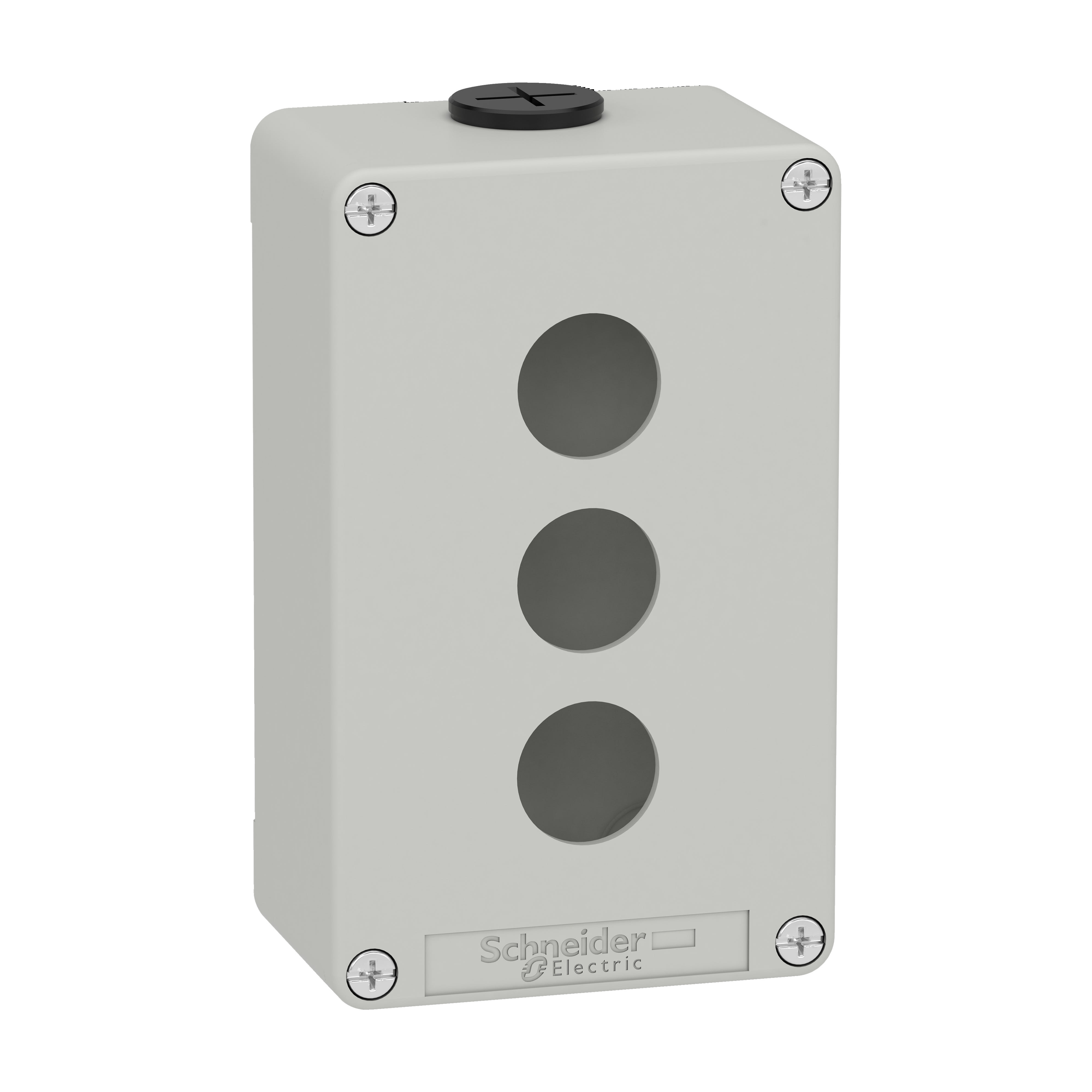 Schneider Electric - Trykknappboks metall grå for 3