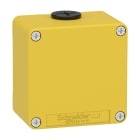 Schneider Electric - Nødstoppboks tom i gul metall uten hull og 2 x M20 kabelnipler 80 x 80 x 51,5 mm