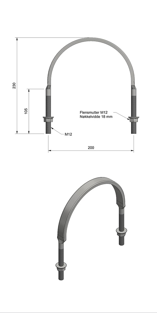Vik Ørsta AS - STOLPEKLAVE M12, Ø170-220