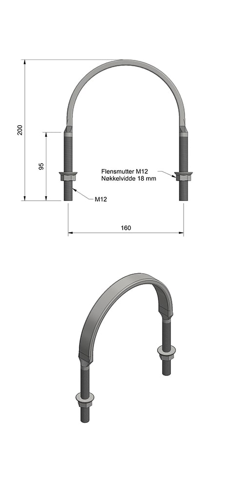 Vik Ørsta AS - STOLPEKLAVE M12, Ø140-170
