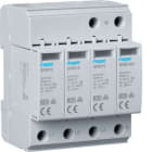 Hager - Overspenningsvern type 2, 4-p 400V TNS, Uc 275V, Up ≤ 1,35kV, In 20kA, Iimp 40kA