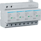 Hager - Overspenningsvern kombi, type 1+2, 4-p 400V, Uc 350V, Up 1,5kV, Iimp 100kA