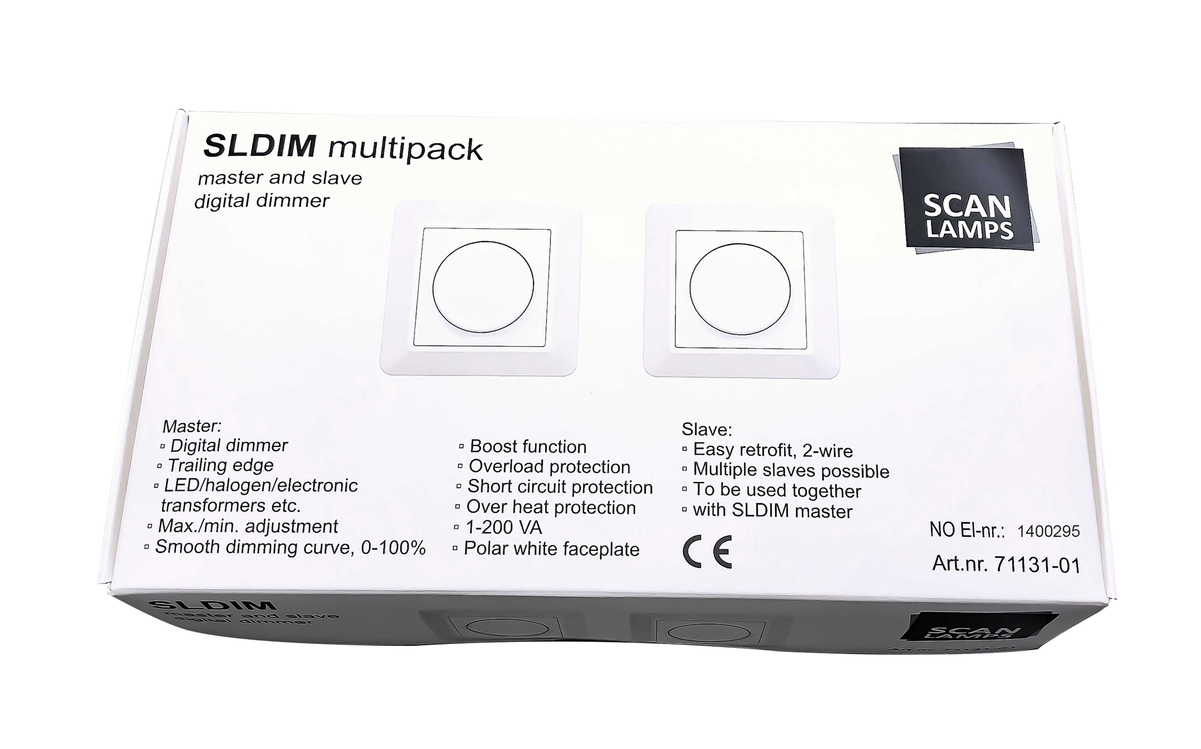Aneta Lighting - SLDIM Multipack Master + Slave LED dimmer Hvit PH Endevender