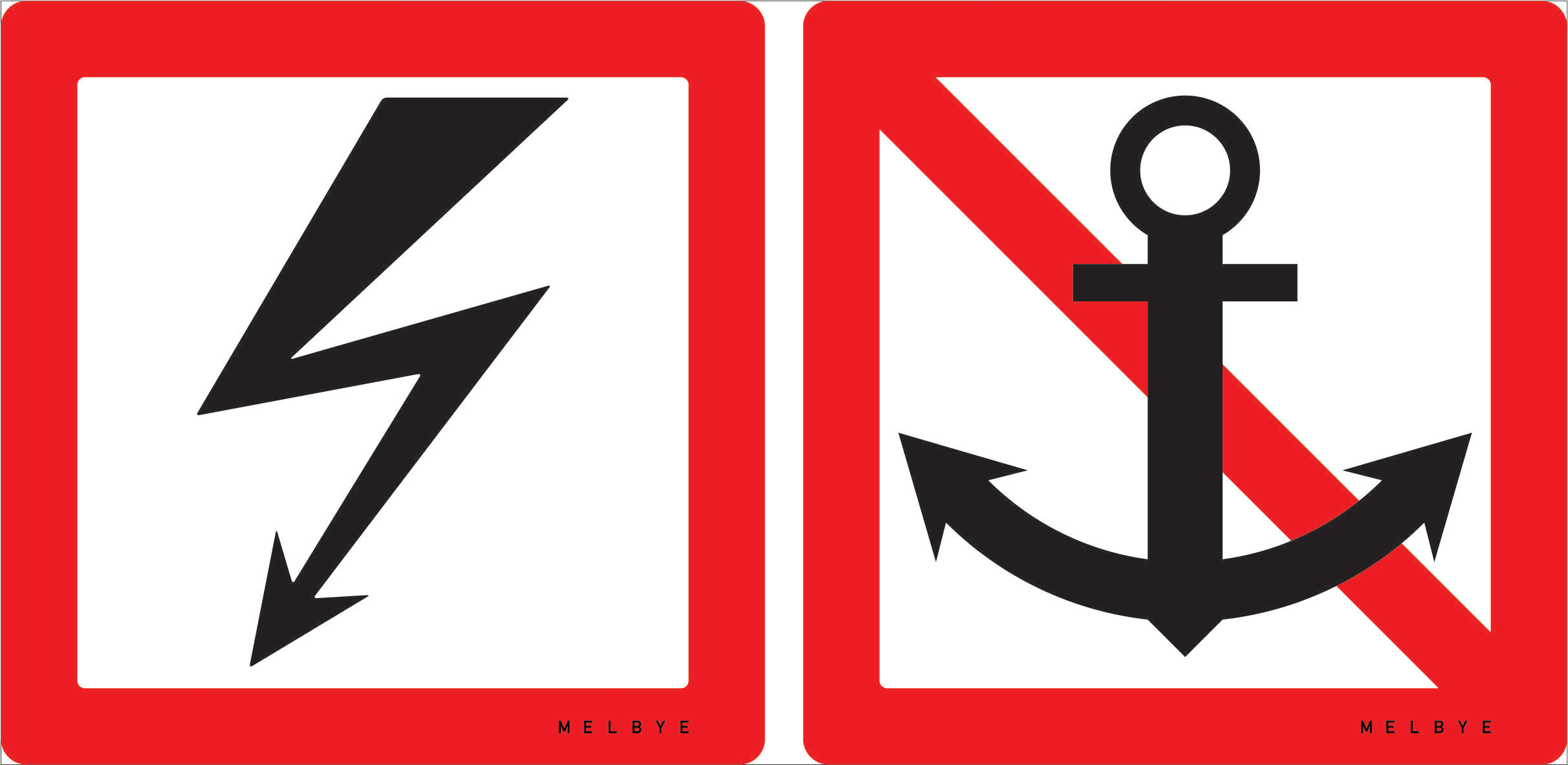 Melbye - Farvannsskilt dobbel LS1 Livs