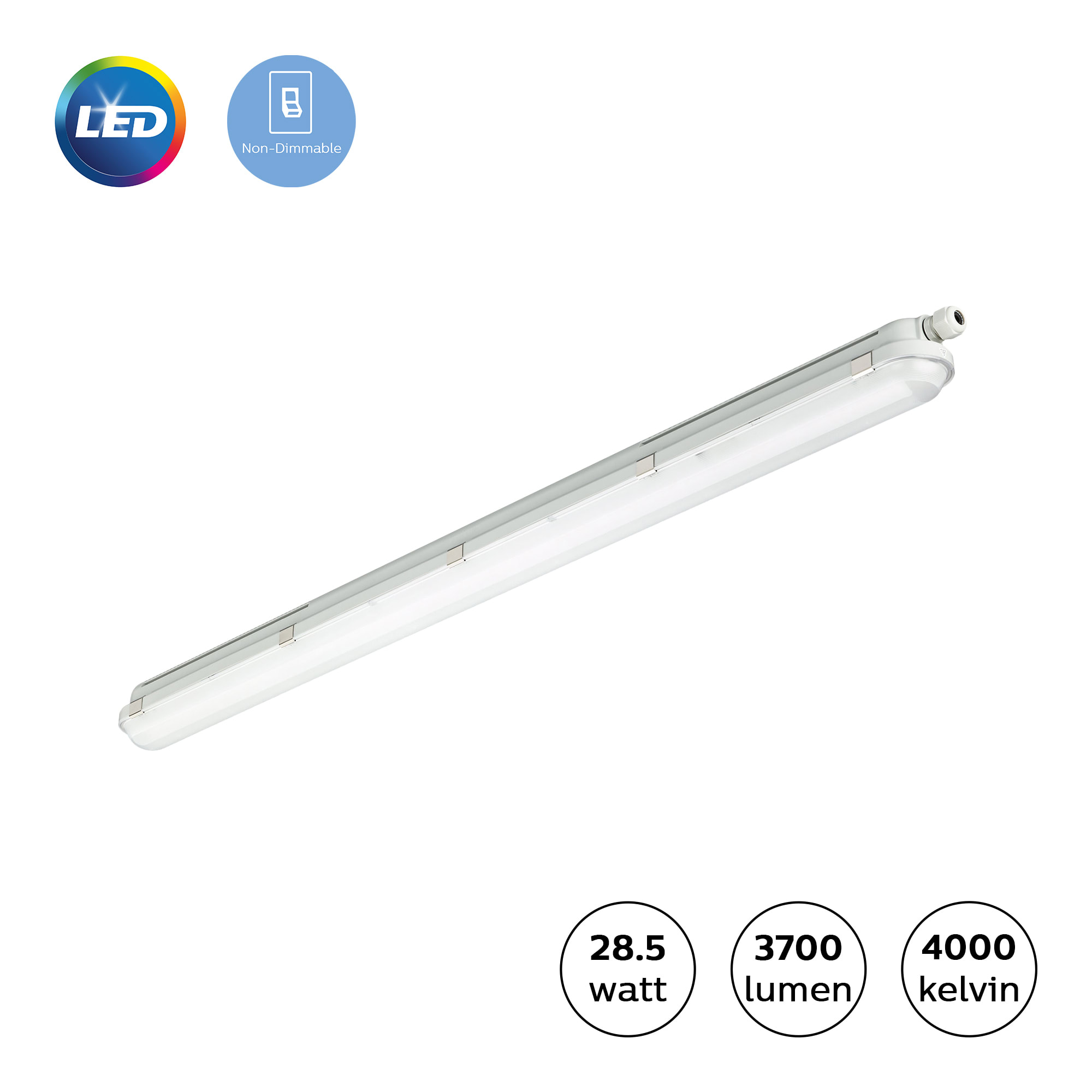 Philips - CoreLine Waterproof LED Industriarmatur IP65 – 28.5W – 3700lm Ra>80 3000K – 1200mm