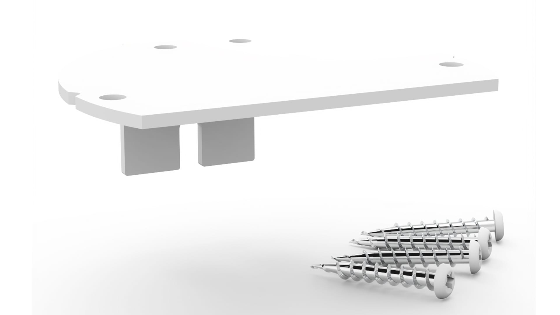 MP Bolagen - Endestykke m/veggf. MP-Flex Hvit MP-U028V