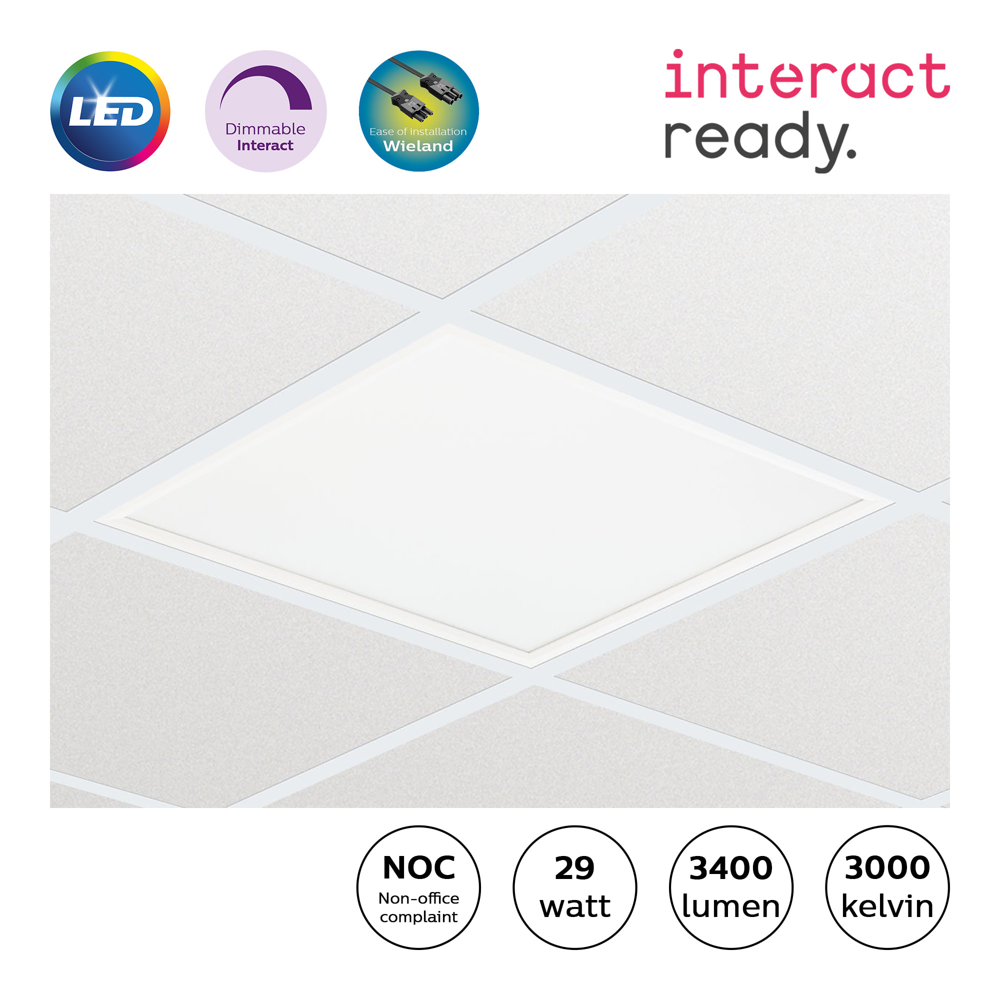 Signify - CORELINE LED PANEL 60x60 G4 RC132V LED34S/830 WIA NOC W3