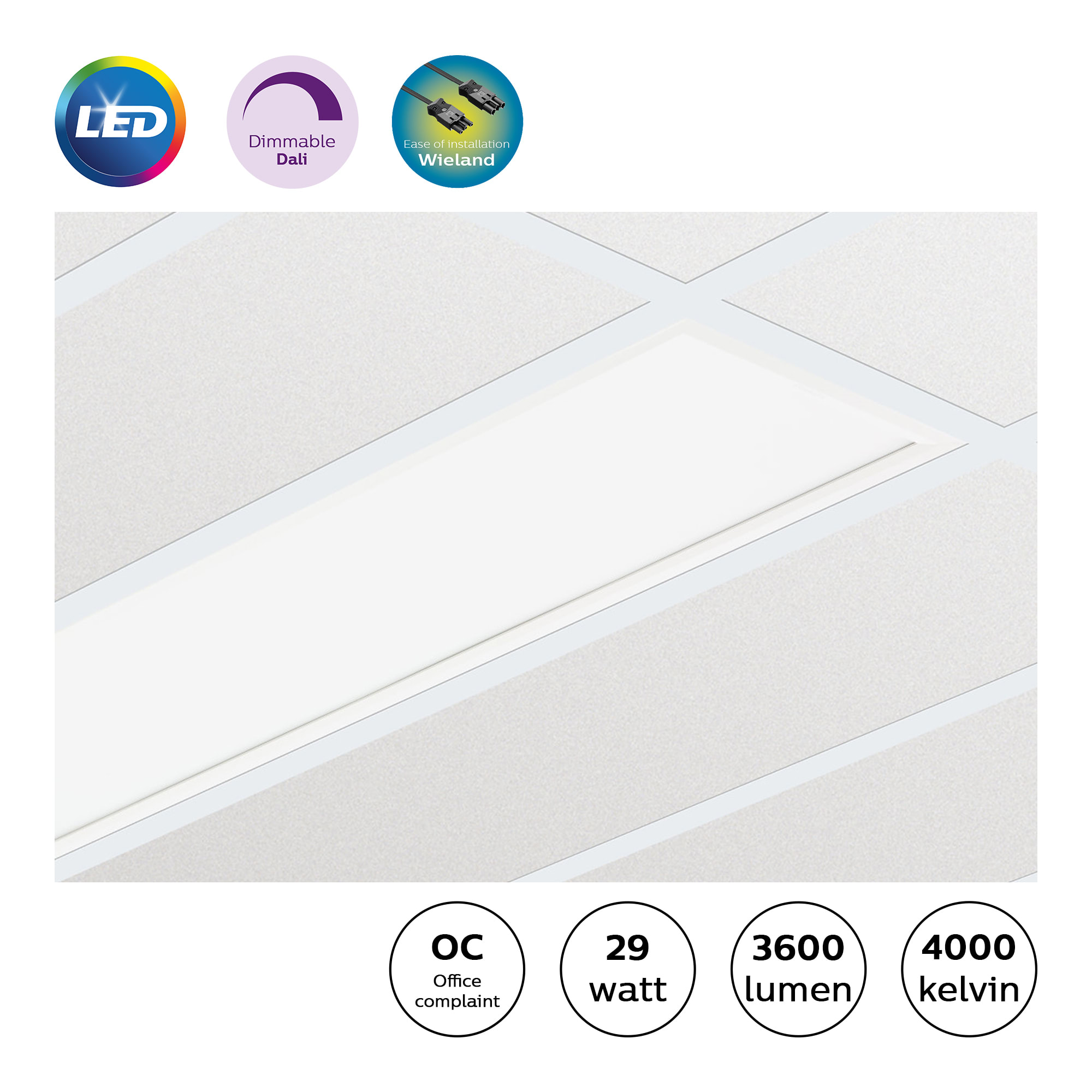 Signify - CORELINE LED PANEL 30x120 G4 RC132V LED36S/840 WIA OC W3