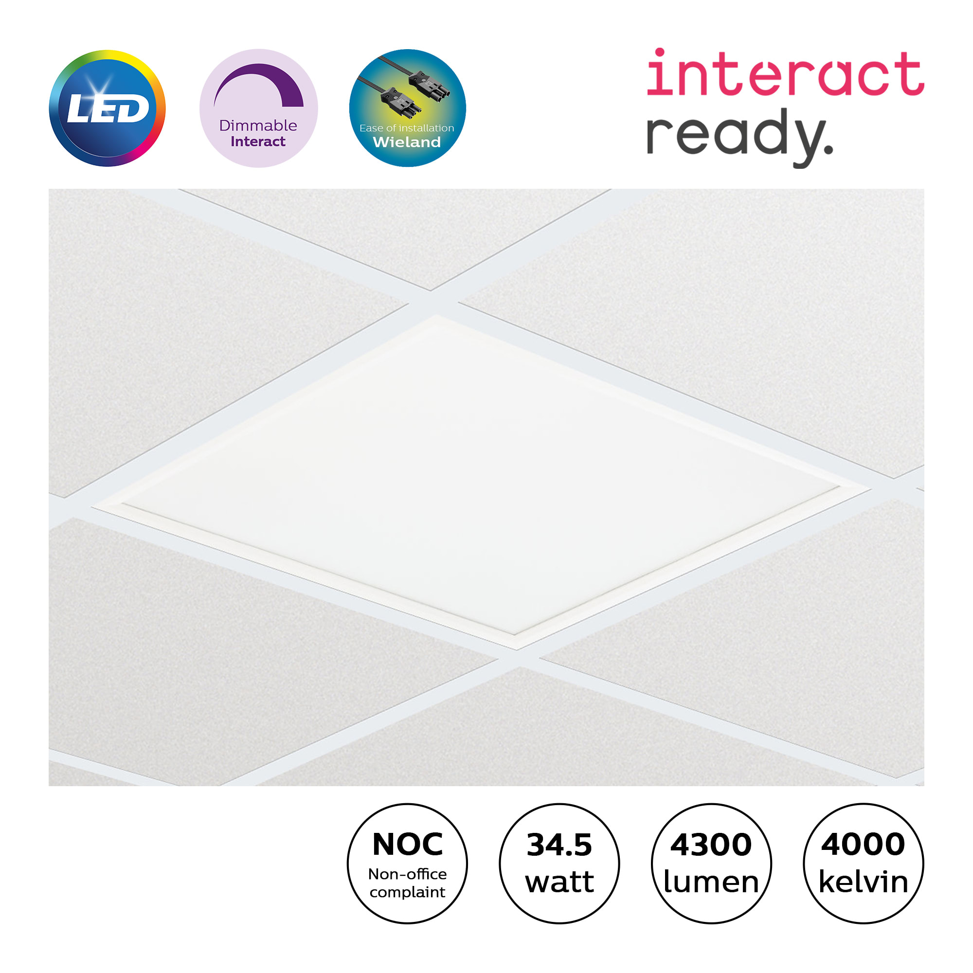 Signify - CORELINE LED PANEL 60x60 RC132V LED43S/840 WIA NOC W3