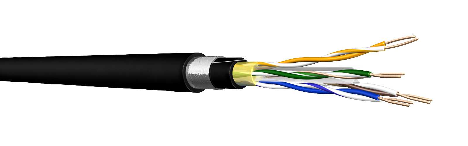 Draka - DRAKA SuperCat Category 6 F-U/UTP 4P 0.56mm utendørs, SORT